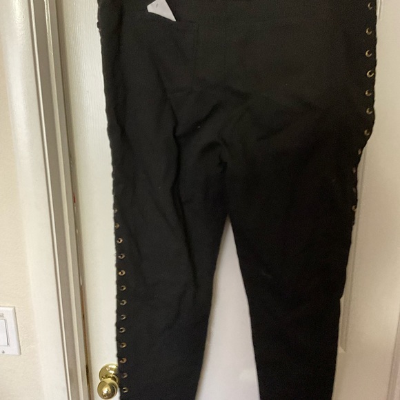 NWT XL black jeans with corset tie sides - Picture 3 of 5